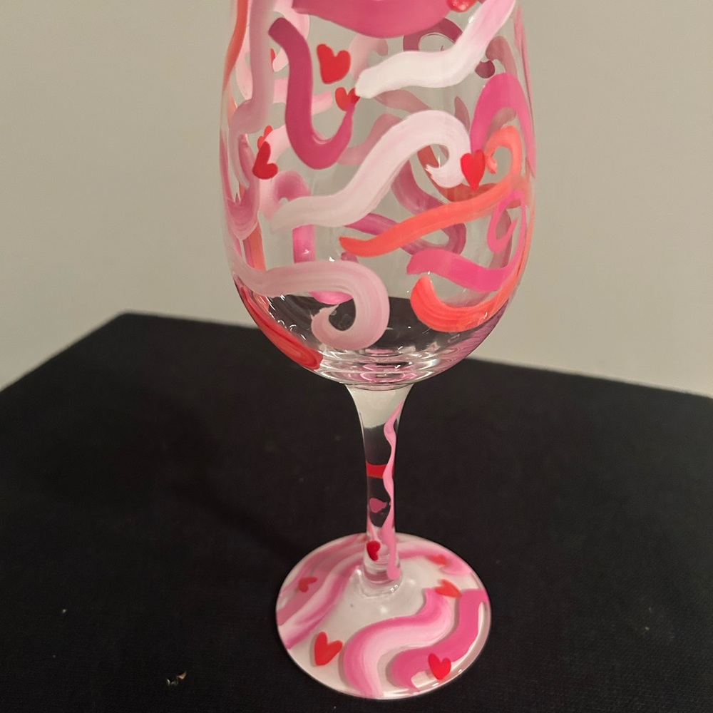 Lolita Swirl Wine Glass in Pink and Red